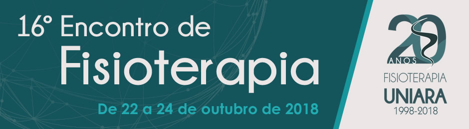 16º Encontro de Fisioterapia - De 22 a 24 de outubro de 2018