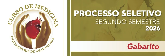 Banner de divulga��o do Gabarito do Processo Seletivo Medicina Segundo Semestre 2026