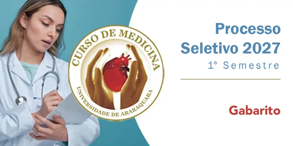 Banner de divulgação do Gabarito do Processo Seletivo Medicina Primeiro Semestre 2027